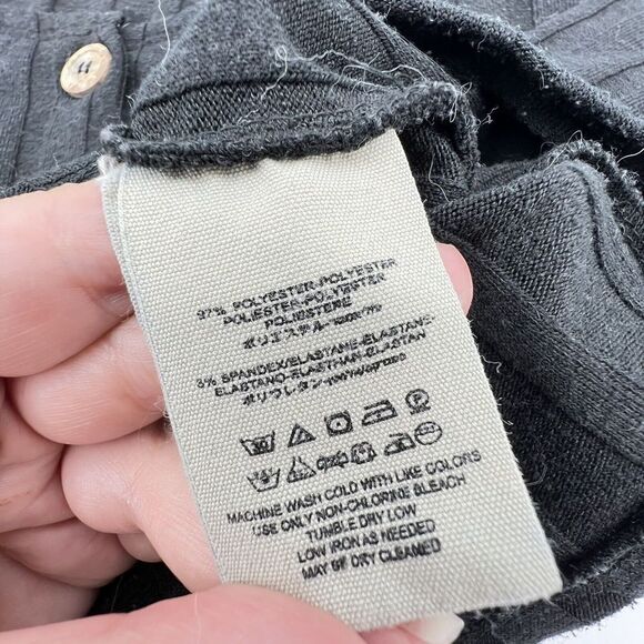 Free People Central Park Cardi Top Black Womens Large Ribbed Button Sweater - Picture 5 of 5